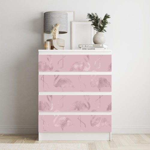 IKEA MALM bútormatrica - rózsaszín flamingók