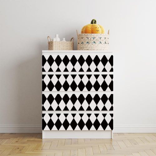 IKEA MALM bútormatrica - fekete harlekin