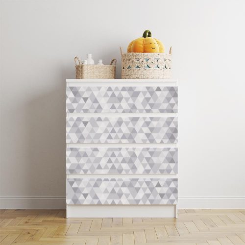 IKEA MALM bútormatrica - fekete fehér kaleidoszkóp