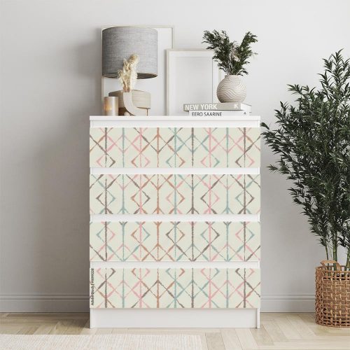 IKEA MALM bútormatrica - fényes boho stílusú figurák