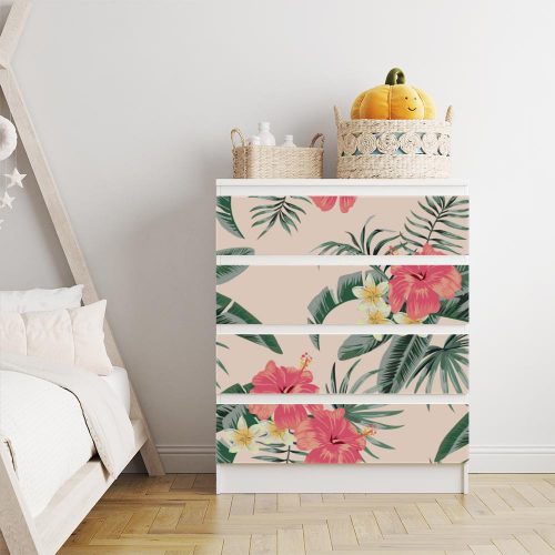 IKEA MALM bútormatrica - plumeria virágai