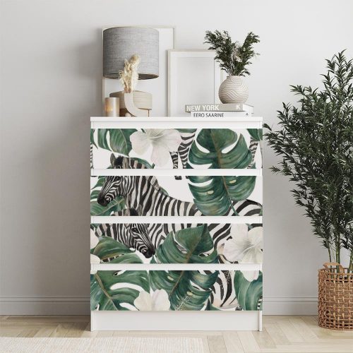 IKEA MALM bútormatrica - akvarell zebra