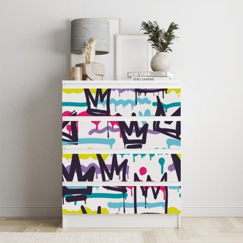 IKEA MALM bútormatrica - királyi graffiti