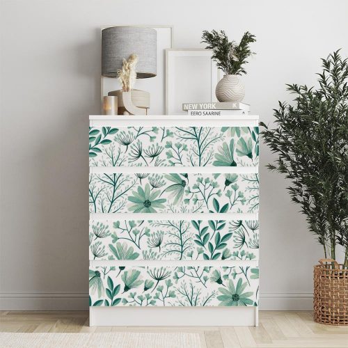 IKEA MALM bútormatrica - menta virágok