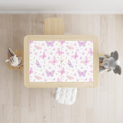 IKEA FLISAT asztal bútormatrica - Rózsaszín és lila pillangók