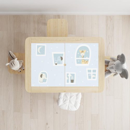 IKEA FLISAT asztal bútormatrica - Állatok az ablakban